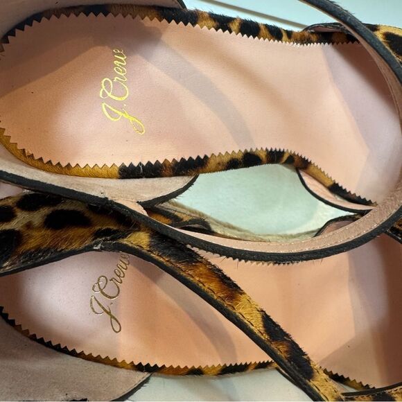 J.Crew Leopard Print Espadrille Wedge Sandals Size 12 Animal Print Chic Resort - Picture 10 of 14